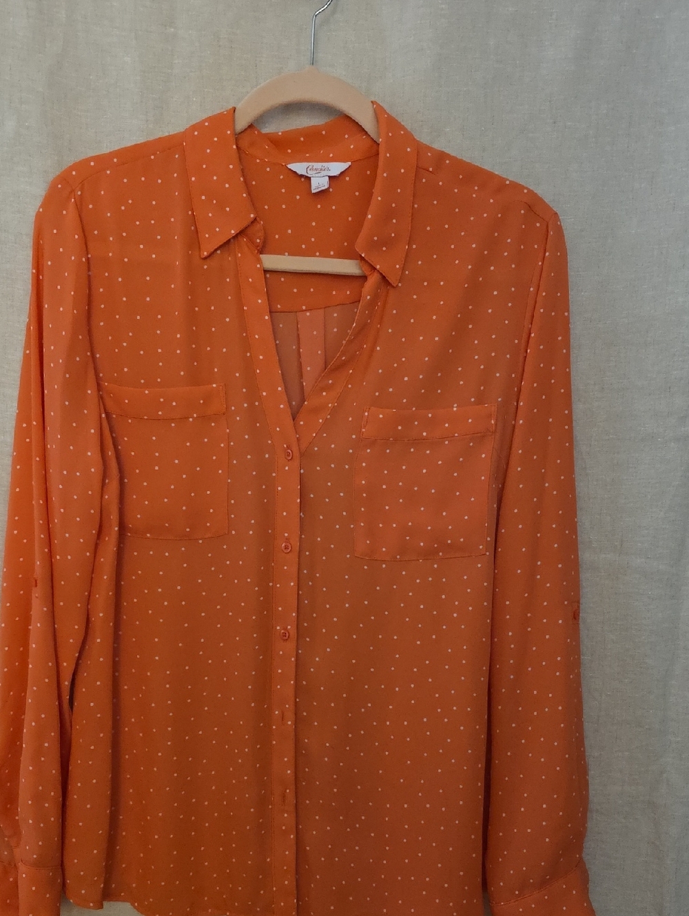 Candie's Orange Polka Dot Top